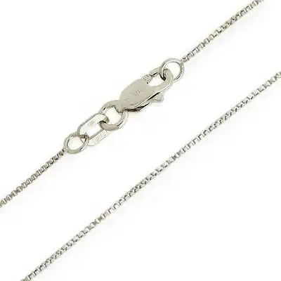 $75.78 • Buy 10K White Gold Solid Box Chain Necklace Lobster Claw Clasp .55mm Wide 14 - 24 