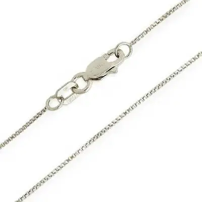 10K White Gold Solid Box Chain Necklace Lobster Claw Clasp .55mm Wide 14 - 24  • $83.82