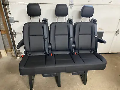 2019-2023 Mercedes Benz Sprinter 3 Passenger Black Leather W/Arm Bench Seat • $1995.99