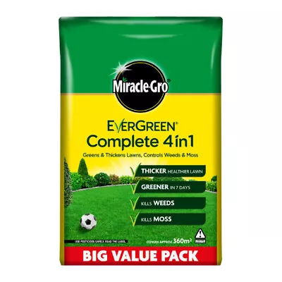 Miracle-Gro® Evergreen® Complete 4-in-1 Weed Feed & Moss Killer 12.6kg 360m² • £29.99