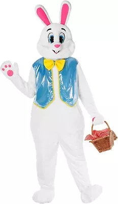 Adult Deluxe Easter Bunny Costume Unisex White Rabbit Mascot Fancy Dress • £64.99