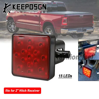 Truck SUV Trailer 2'' Tow Hitch Light Red Cover Brake DRL Reverse For RAM JEEP • $17.89