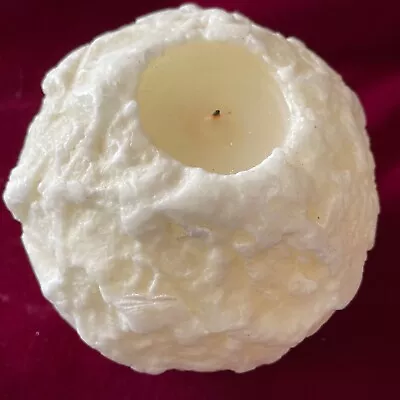 Vintage Snowball Christmas Candle 6” Colonial Candle Of Cape Cod Used Textured • $23.99