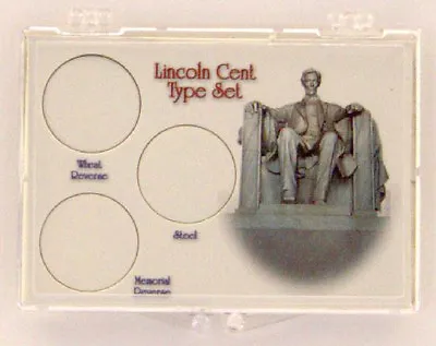 Lincoln Cent Type Set 2x3 Snap Lock Coin Holder 3 Pack • $8.98