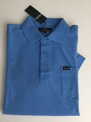 Bnwt Faconnable Men’s Blue Cotton Short Sleeve Classic Polo Shirt Size L • £150