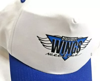 Vintage 2001 Cap Wings Weekend Blue White Hat Allegheny PA Flight Flying Pilot • $24.49