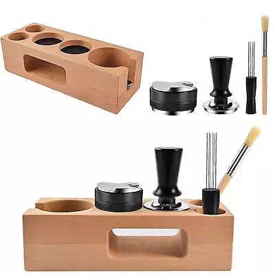 Coffee Press Powder Distributor Tamper Handle Tools Kit 54/58mm W/ Wooden Holder • $86.07