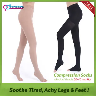 Compression Pantyhose Medical Grade Women Men Support Stockings Varicose Veins • $28.20