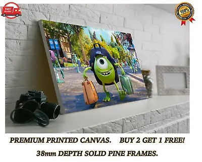 Monsters Uni Mike Wazowski Movie Art Large CANVAS Print Gift A0 A1 A2 A3 A4 • £27.30