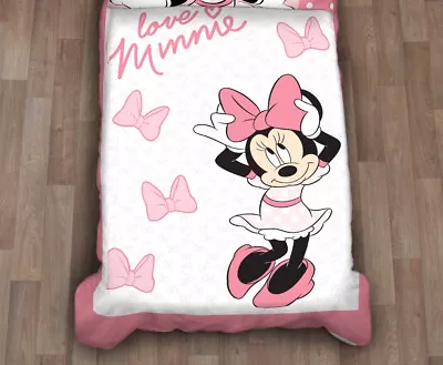 Disney Minnie Mouse 3 Piece Love Minnie Toddler Bedding Sets Toddler Bed Pink • £27.98