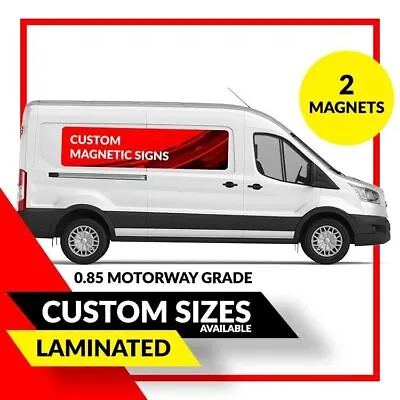 2 X Magnetic Magnet Van  Signs Car Advertise Removable Personalised Custom • £16.99