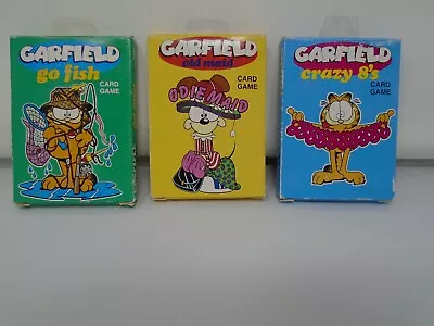 Vintage Garfield Cards - Go Fish Old Maid Crazy 8's. • $29.95