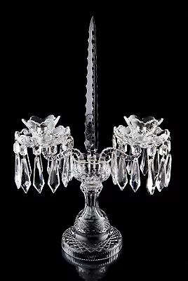 $600 • Buy Waterford Candelabra With Bobeche And Prisms Elegant Vintage Crystal Signed