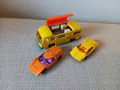 MATCHBOX Camper Van   Mazda RX 500  Datsun 128X   3 Cars  • £3