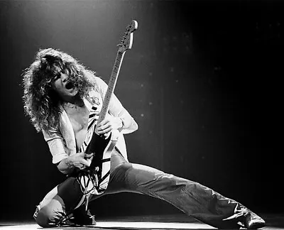 Eddie Van Halen Playing Guitar Black And White 8x10 PHOTO PRINT • $7.98