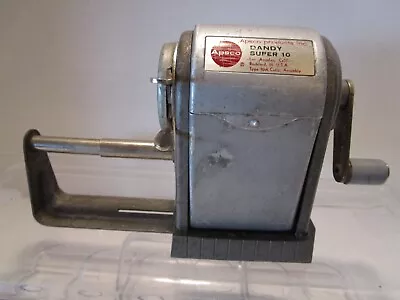 Vintage Apsco Products Inc. Dandy Super 10 Hand Crank Pencil Sharpener Tested • $38