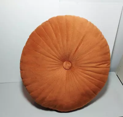 VTG Retro Mid-Century Modern Style Orange Round Ray Stitched Throw Pillow Couch • $23.97