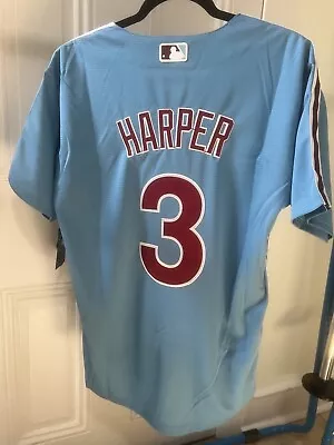 NEW Nike Men’s Bryce Harper Philadelphia Phillies Blue Vintage Jersey Medium #3 • $49.99