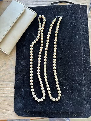 2 Lot Estate Find Vintage Cultured  Pearl Necklace 20” Inches • $60