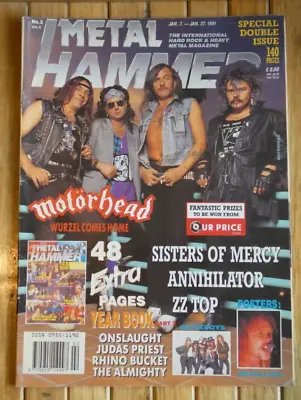 METAL HAMMER No 2 Vol 6  MOTORHEAD SISTERS OF MERCY ZZ TOP ALMIGHTY ROBERT PLANT • £4.99