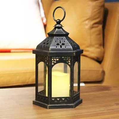 Yucanucax Decorative Lantern With Flameless LED Candle Light ON/Off/Timer Can... • $20.59