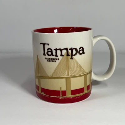 $13.50 • Buy Starbucks 2011 Collectors Series Tampa Bay 16 Ounce Coffee Mug Red Cream