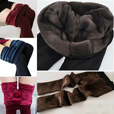 £8.69 • Buy UK Womens Winter Fleece Thermal Warm Stretchy Thick Full Length Leggings Pants