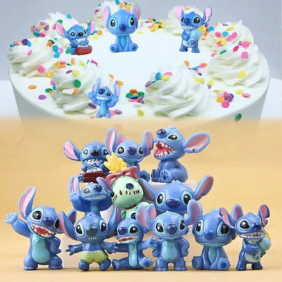 12x Anime Lilo Stitch Action Figure Collectible Toy Kids Xmas Gift Cake Decor • £6.29