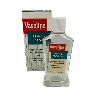 Vintage Vaseline Hair Tonic For Men 2 Oz New Old Stock With Box 1950s 1960s • $32.99