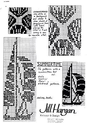 Jill Hargan Machine Knitting Pattern Summertime 16 Designs For 24st Punchcards • £6.49