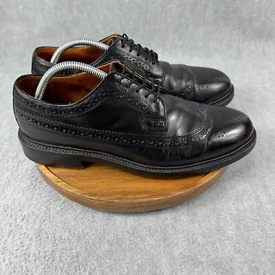 J Crew Ludlow Dress Shoes Mens Size 10 Black Leather Wingtip Oxford Casual • $65