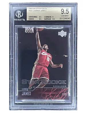 2003-04 Upper Deck #301 LeBron James RC Rookie Card BGS 9.5 Gem Mint Cleveland • $625