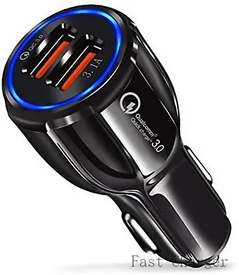 $6.99 • Buy Fast Car Charger 3.1A USB Quick Charger 2 Port Qualcomm QC3.0 Lighter Socket AU