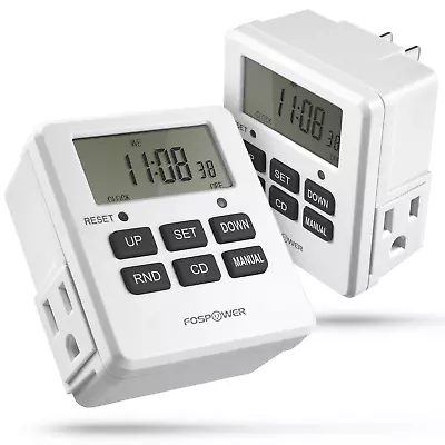 Fospower 7 Day Programmable Digital Timer For Electrical Outlets Indoor Plug-in • $26.90