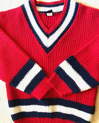 BODY RAGZ Boy MEDIUM 12-14 Red Sweater Pullover Knit Oversized Active Sport • $24.50