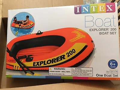 Intex Explorer 200 Inflatable Boat 2 Person River Raft Set W/ Oars & Pump NEW • $26