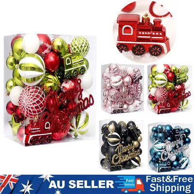 65Pcs Christmas Tree Balls Train Baubles Decor Ornaments Xmas Party Decorations • $35.14