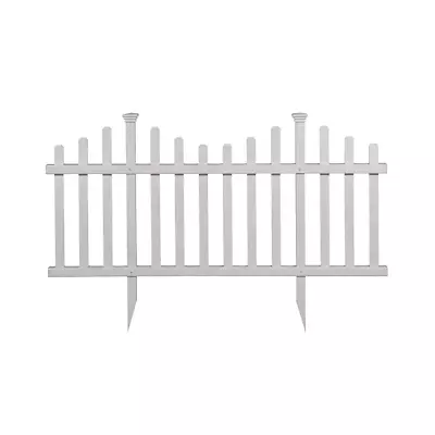 Durable Weather-Proof Madison No-Dig Vinyl Garden Picket Fence Panel Kit • $78.26