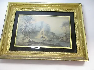 £161 • Buy Mid 18th Century Fishing Scene Water Colour In Gold Coloured Frame