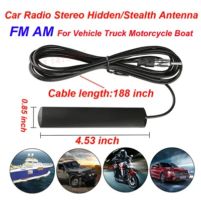 Car Radio Stereo Hidden Antenna Stealth FM AM For Vehicle Truck Motorcycle Boat • $3.98
