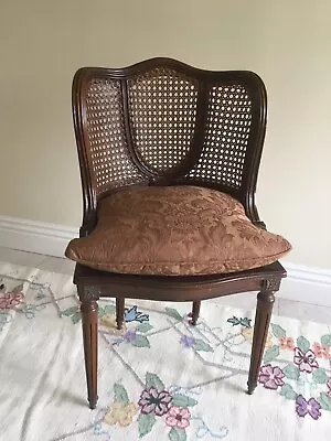 Antique French Caned Bergere Wicker Chair - From Priscilla Presley Estate Sale • $475