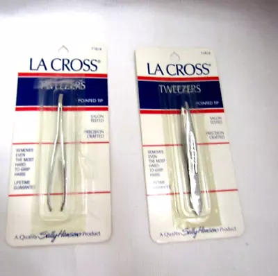 2 La Cross By Sally Hansen Point Tip Tweezers # 71814 NEW AND SEALED IN PACKAGE • $15.99