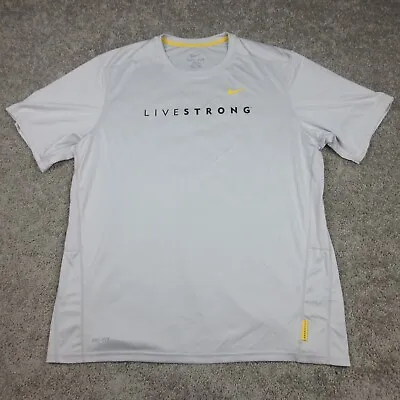 Nike Livestrong Shirt Mens 2XL Gray T-Shirt Tee Dri-Fit Athletic Outdoor Logo • $14.99