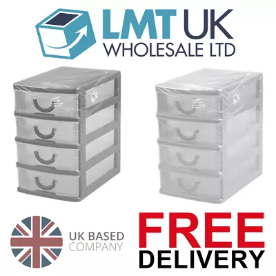 4 Drawer Mini Storage Organizer Unit For Office Home Or Craft Purposes⭐⭐⭐⭐⭐ • £5.45