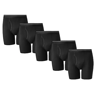 Member's Mark Men Cotton Stretch Boxer Briefs Fly Front Moisture Wick 5 Pack • $25.88