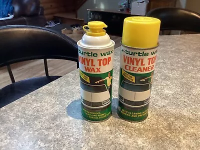 (2) Vintage 1983 Turtle Wax Vinyl Top Cleaner Cans Aerosol 14 Oz. & Paste 14 Oz • $17.50