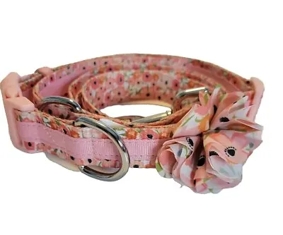 Martha Stewart Pets Fashion Dog Leash 4' And Collar XXL Pink & Floral Print • $19.96