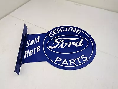 Ford Genuine Parts Large Flange Metal Tin Sign Vintage Garage Man Cave Bar • $29.99