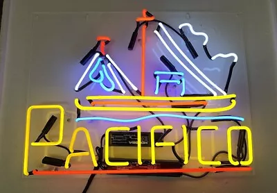 Cerveza Pacifico Sailboat Neon Light Sign Lamp Acrylic 20 X16  Man Cave Beer Pub • $125.99