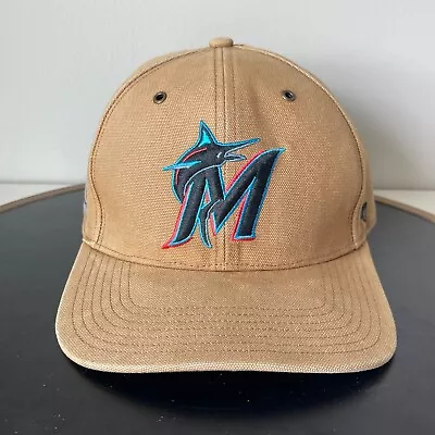 Miami Marlins Carhartt '47 Brand Adjustable Hat Tan MLB Canvas • $24